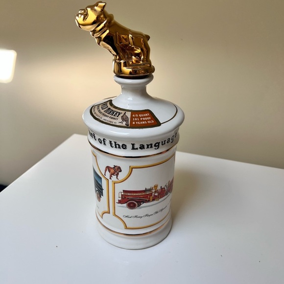 Other - Mack Trucks Vintage Ceramic Wild Turkey Decanter with Gold Bulldog Topper